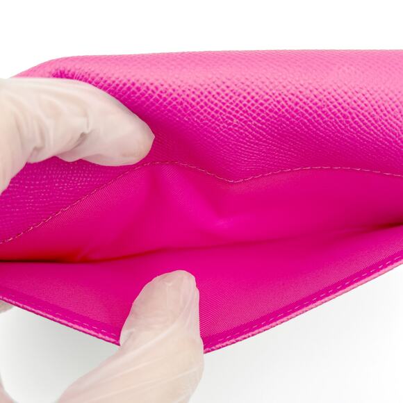 COACH Embossed Textured/Crossgrain Leather Slim Envelope Wallet F52345 (Fuchsia) - Picture 12 of 12